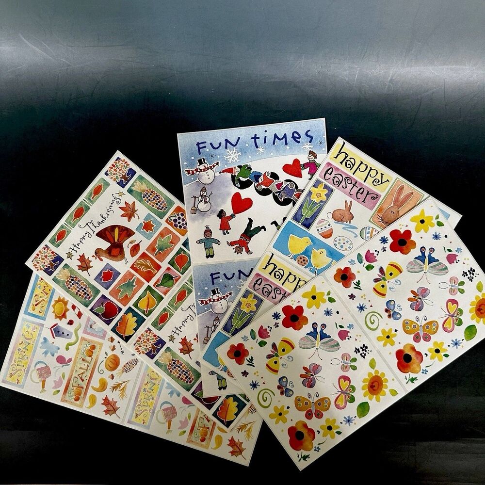Kathy Davis Scrapbook Stickers Easter Thanksgiving Seasons Butterflies 5pc